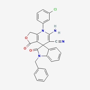 2-amino-1'-benzyl-1-(3-chlorophenyl)-2',5-dioxo-1',2',5,7-tetrahydro-1H-spiro[furo[3,4-b]pyridine-4,3'-indole]-3-carbonitrile