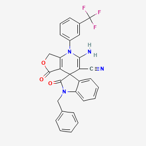 2-amino-1'-benzyl-2',5-dioxo-1-[3-(trifluoromethyl)phenyl]-1',2',5,7-tetrahydro-1H-spiro[furo[3,4-b]pyridine-4,3'-indole]-3-carbonitrile