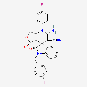 2-amino-1'-(4-fluorobenzyl)-1-(4-fluorophenyl)-2',5-dioxo-1',2',5,7-tetrahydro-1H-spiro[furo[3,4-b]pyridine-4,3'-indole]-3-carbonitrile