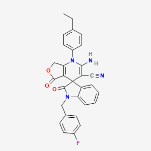 2-amino-1-(4-ethylphenyl)-1'-(4-fluorobenzyl)-2',5-dioxo-1',2',5,7-tetrahydro-1H-spiro[furo[3,4-b]pyridine-4,3'-indole]-3-carbonitrile