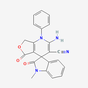 molecular formula C22H16N4O3 B4321275 2-amino-1'-methyl-2',5-dioxo-1-phenyl-1',2',5,7-tetrahydro-1H-spiro[furo[3,4-b]pyridine-4,3'-indole]-3-carbonitrile 