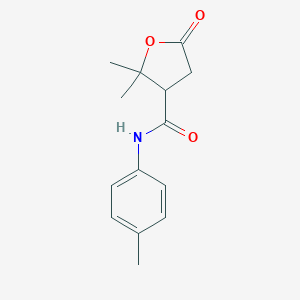 molecular formula C14H17NO3 B432129 2,2-dimethyl-N-(4-methylphenyl)-5-oxotetrahydro-3-furancarboxamide CAS No. 500160-32-7