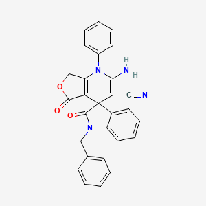 molecular formula C28H20N4O3 B4321290 2-amino-1'-benzyl-2',5-dioxo-1-phenyl-1',2',5,7-tetrahydro-1H-spiro[furo[3,4-b]pyridine-4,3'-indole]-3-carbonitrile 