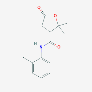molecular formula C14H17NO3 B432131 2,2-dimethyl-N-(2-methylphenyl)-5-oxotetrahydro-3-furancarboxamide CAS No. 693253-83-7