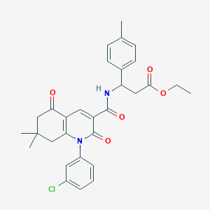 ethyl 3-({[1-(3-chlorophenyl)-7,7-dimethyl-2,5-dioxo-1,2,5,6,7,8-hexahydroquinolin-3-yl]carbonyl}amino)-3-(4-methylphenyl)propanoate