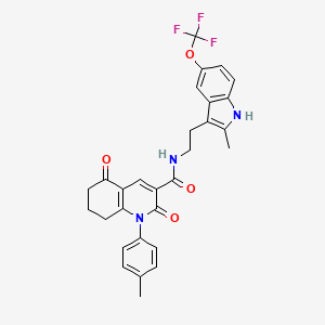 1-(4-METHYLPHENYL)-N-{2-[2-METHYL-5-(TRIFLUOROMETHOXY)-1H-INDOL-3-YL]ETHYL}-2,5-DIOXO-1,2,5,6,7,8-HEXAHYDRO-3-QUINOLINECARBOXAMIDE