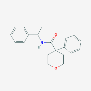 molecular formula C20H23NO2 B432135 4-phenyl-N-(1-phenylethyl)tetrahydro-2H-pyran-4-carboxamide CAS No. 664971-91-9