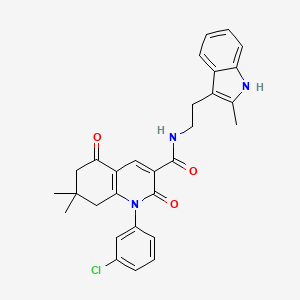 1-(3-CHLOROPHENYL)-7,7-DIMETHYL-N-[2-(2-METHYL-1H-INDOL-3-YL)ETHYL]-2,5-DIOXO-1,2,5,6,7,8-HEXAHYDRO-3-QUINOLINECARBOXAMIDE