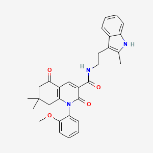 molecular formula C30H31N3O4 B4321354 1-(2-methoxyphenyl)-7,7-dimethyl-N-[2-(2-methyl-1H-indol-3-yl)ethyl]-2,5-dioxo-1,2,5,6,7,8-hexahydroquinoline-3-carboxamide 