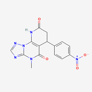 4-methyl-6-(4-nitrophenyl)-6,9-dihydropyrido[3,2-e][1,2,4]triazolo[1,5-a]pyrimidine-5,8(4H,7H)-dione