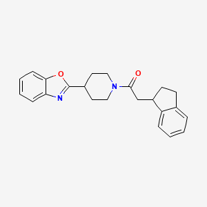 molecular formula C23H24N2O2 B4321363 2-[1-(2,3-dihydro-1H-inden-1-ylacetyl)piperidin-4-yl]-1,3-benzoxazole 