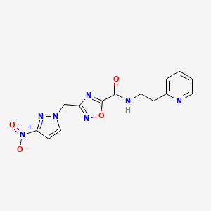 3-[(3-nitro-1H-pyrazol-1-yl)methyl]-N-(2-pyridin-2-ylethyl)-1,2,4-oxadiazole-5-carboxamide