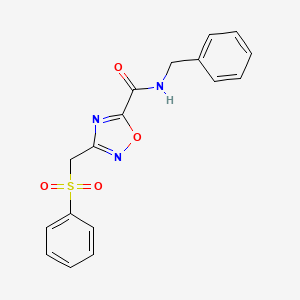 molecular formula C17H15N3O4S B4321436 N-benzyl-3-[(phenylsulfonyl)methyl]-1,2,4-oxadiazole-5-carboxamide 