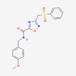 N-(4-methoxybenzyl)-3-[(phenylsulfonyl)methyl]-1,2,4-oxadiazole-5-carboxamide