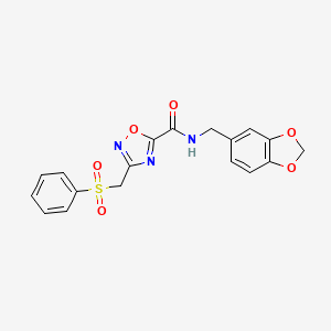 N-(1,3-benzodioxol-5-ylmethyl)-3-[(phenylsulfonyl)methyl]-1,2,4-oxadiazole-5-carboxamide