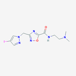 N-[2-(dimethylamino)ethyl]-3-[(4-iodo-1H-pyrazol-1-yl)methyl]-1,2,4-oxadiazole-5-carboxamide