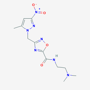 N-[2-(dimethylamino)ethyl]-3-[(5-methyl-3-nitro-1H-pyrazol-1-yl)methyl]-1,2,4-oxadiazole-5-carboxamide