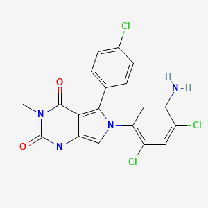 molecular formula C20H15Cl3N4O2 B4321568 6-(5-amino-2,4-dichlorophenyl)-5-(4-chlorophenyl)-1,3-dimethyl-1H-pyrrolo[3,4-d]pyrimidine-2,4(3H,6H)-dione 