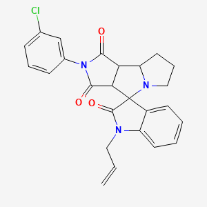 1-allyl-2'-(3-chlorophenyl)-3a',6',7',8',8a',8b'-hexahydro-1'H-spiro[indole-3,4'-pyrrolo[3,4-a]pyrrolizine]-1',2,3'(1H,2'H)-trione