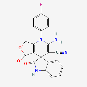 2-amino-1-(4-fluorophenyl)-2',5-dioxo-1',2',5,7-tetrahydro-1H-spiro[furo[3,4-b]pyridine-4,3'-indole]-3-carbonitrile