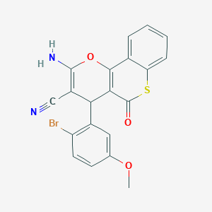 2-amino-4-(2-bromo-5-methoxyphenyl)-5-oxo-4H,5H-thiochromeno[4,3-b]pyran-3-carbonitrile