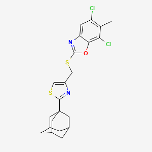 [2-(1-ADAMANTYL)-1,3-THIAZOL-4-YL]METHYL (5,7-DICHLORO-6-METHYL-1,3-BENZOXAZOL-2-YL) SULFIDE