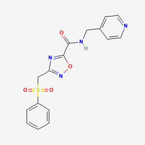 3-[(phenylsulfonyl)methyl]-N-(pyridin-4-ylmethyl)-1,2,4-oxadiazole-5-carboxamide