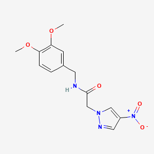 molecular formula C14H16N4O5 B4321748 N-(3,4-dimethoxybenzyl)-2-(4-nitro-1H-pyrazol-1-yl)acetamide 