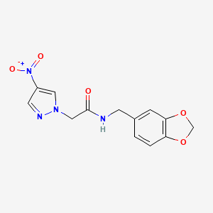 N-[(2H-1,3-BENZODIOXOL-5-YL)METHYL]-2-(4-NITRO-1H-PYRAZOL-1-YL)ACETAMIDE