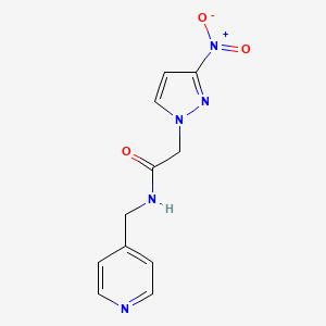 molecular formula C11H11N5O3 B4321765 2-(3-NITRO-1H-PYRAZOL-1-YL)-N-[(PYRIDIN-4-YL)METHYL]ACETAMIDE 