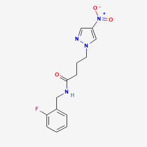 N-[(2-FLUOROPHENYL)METHYL]-4-(4-NITRO-1H-PYRAZOL-1-YL)BUTANAMIDE