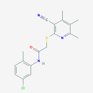 N-(5-CHLORO-2-METHYLPHENYL)-2-[(3-CYANO-4,5,6-TRIMETHYL-2-PYRIDINYL)SULFANYL]ACETAMIDE