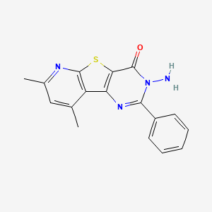 5-amino-11,13-dimethyl-4-phenyl-8-thia-3,5,10-triazatricyclo[7.4.0.02,7]trideca-1(9),2(7),3,10,12-pentaen-6-one