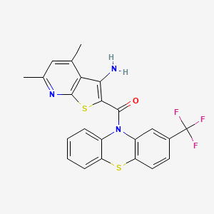 4,6-DIMETHYL-2-[2-(TRIFLUOROMETHYL)-10H-PHENOTHIAZINE-10-CARBONYL]THIENO[2,3-B]PYRIDIN-3-AMINE