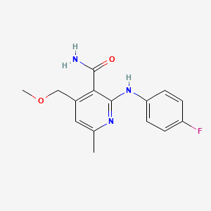 molecular formula C15H16FN3O2 B4321879 2-[(4-fluorophenyl)amino]-4-(methoxymethyl)-6-methylnicotinamide 