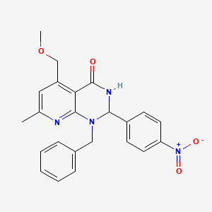 molecular formula C23H22N4O4 B4321886 1-benzyl-5-(methoxymethyl)-7-methyl-2-(4-nitrophenyl)-2,3-dihydropyrido[2,3-d]pyrimidin-4(1H)-one 