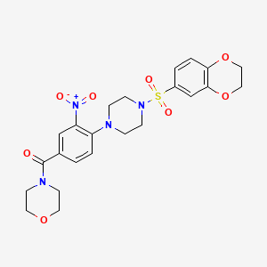 {4-[4-(2,3-DIHYDRO-1,4-BENZODIOXIN-6-YLSULFONYL)PIPERAZINO]-3-NITROPHENYL}(MORPHOLINO)METHANONE