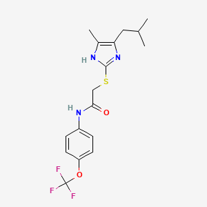 2-[(5-isobutyl-4-methyl-1H-imidazol-2-yl)thio]-N-[4-(trifluoromethoxy)phenyl]acetamide