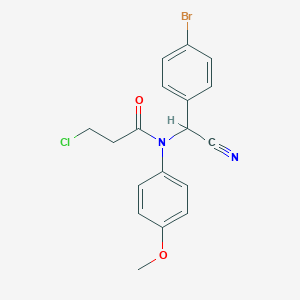 molecular formula C18H16BrClN2O2 B432194 N-[(4-bromophenyl)(cyano)methyl]-3-chloro-N-(4-methoxyphenyl)propanamide CAS No. 585562-53-4