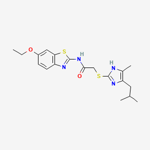 N-(6-ethoxy-1,3-benzothiazol-2-yl)-2-[(5-isobutyl-4-methyl-1H-imidazol-2-yl)thio]acetamide