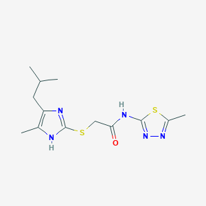 2-[(5-ISOBUTYL-4-METHYL-1H-IMIDAZOL-2-YL)SULFANYL]-N-(5-METHYL-1,3,4-THIADIAZOL-2-YL)ACETAMIDE