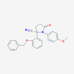 molecular formula C25H22N2O3 B432196 2-[2-(Benzyloxy)phenyl]-1-(4-methoxyphenyl)-5-oxo-2-pyrrolidinecarbonitrile CAS No. 575463-59-1