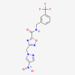 3-[(4-nitro-1H-pyrazol-1-yl)methyl]-N-[3-(trifluoromethyl)benzyl]-1,2,4-oxadiazole-5-carboxamide