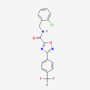 molecular formula C17H11ClF3N3O2 B4321976 N-(2-chlorobenzyl)-3-[4-(trifluoromethyl)phenyl]-1,2,4-oxadiazole-5-carboxamide 