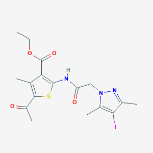 ethyl 5-acetyl-2-{[(4-iodo-3,5-dimethyl-1H-pyrazol-1-yl)acetyl]amino}-4-methylthiophene-3-carboxylate