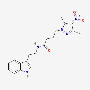 molecular formula C19H23N5O3 B4322037 4-(3,5-dimethyl-4-nitro-1H-pyrazol-1-yl)-N-[2-(1H-indol-3-yl)ethyl]butanamide 