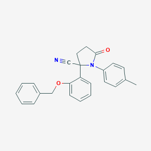 molecular formula C25H22N2O2 B432205 2-[2-(Benzyloxy)phenyl]-1-(4-methylphenyl)-5-oxo-2-pyrrolidinecarbonitrile CAS No. 664972-09-2