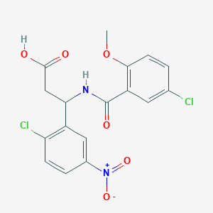 3-[(5-chloro-2-methoxybenzoyl)amino]-3-(2-chloro-5-nitrophenyl)propanoic acid