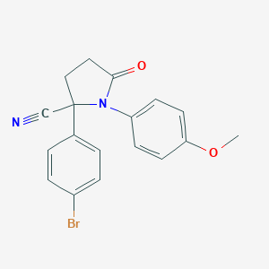 molecular formula C18H15BrN2O2 B432208 2-(4-Bromophenyl)-1-(4-methoxyphenyl)-5-oxo-2-pyrrolidinecarbonitrile CAS No. 575470-14-3