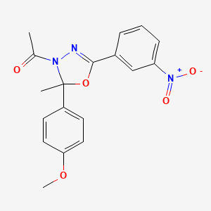 3-acetyl-2-(4-methoxyphenyl)-2-methyl-5-(3-nitrophenyl)-2,3-dihydro-1,3,4-oxadiazole